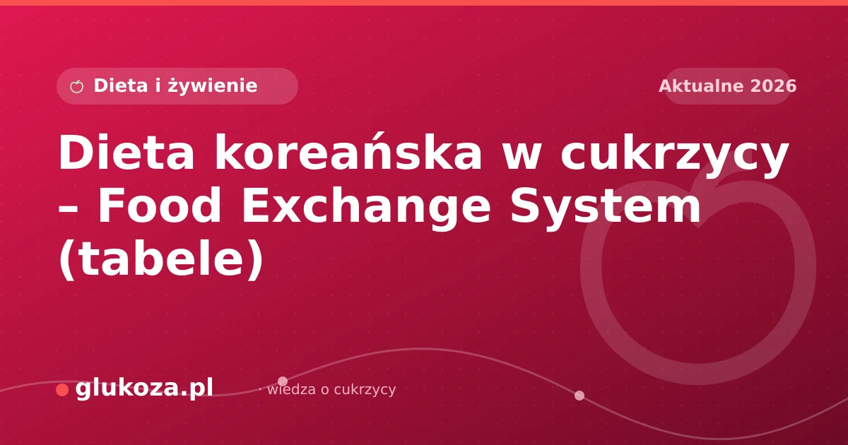 Dieta koreańska w cukrzycy – Food Exchange System (tabele)